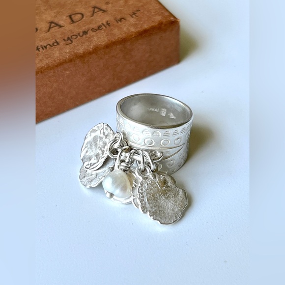 Silpada Pearl Coin Cha-Cha Sterling Silver RingR1902